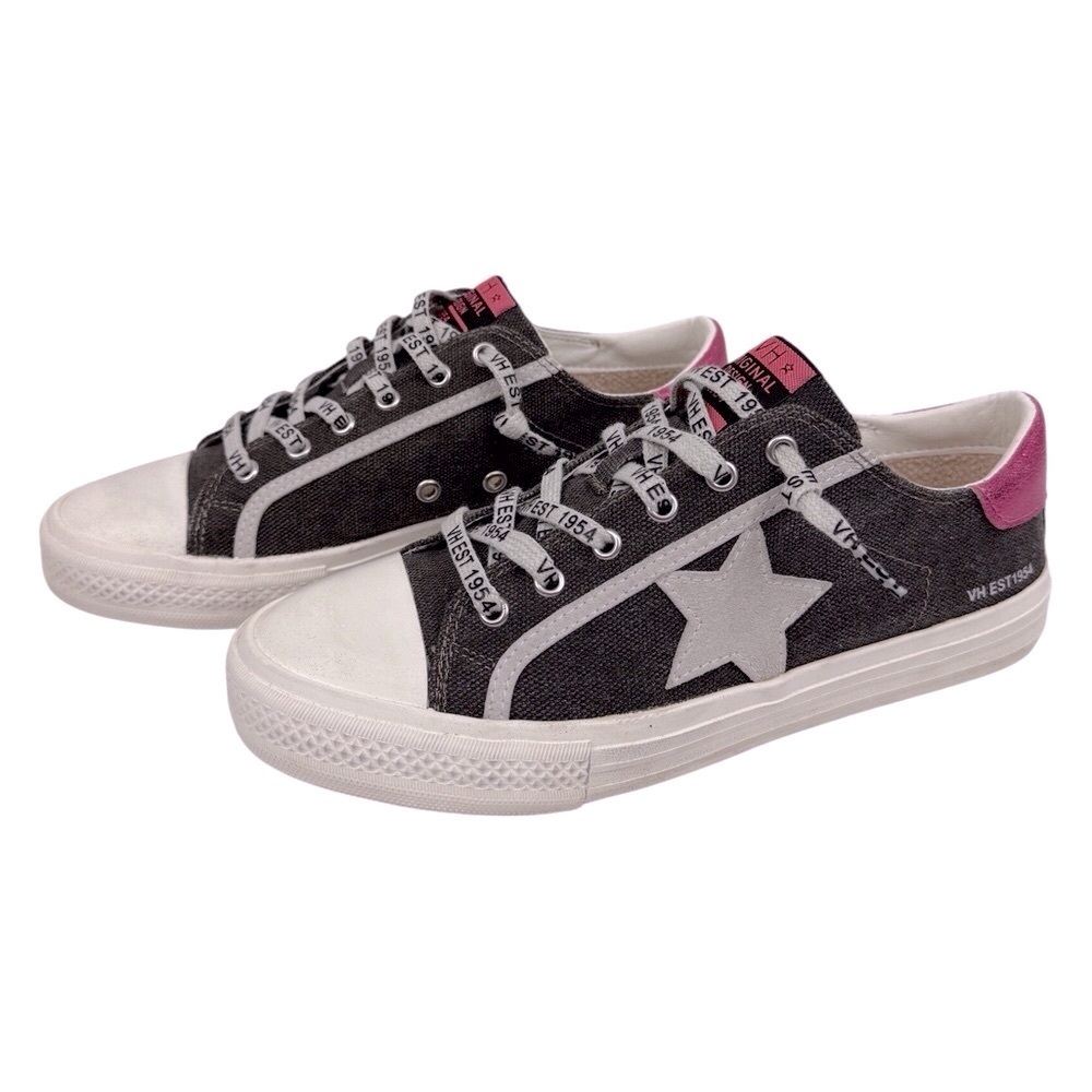 Vintage Havana Women’s Dark Gray and Pink Sneakers Size-8 EUC - Picture 3 of 11